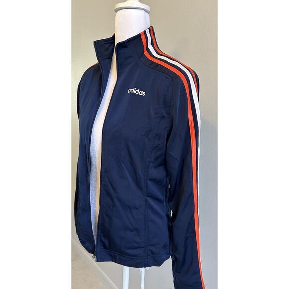 VTG Y2K Adidas 3 Stripe Jacket Trefoil Track Blue Orange FL GATORS Satin Women S - Picture 2 of 13